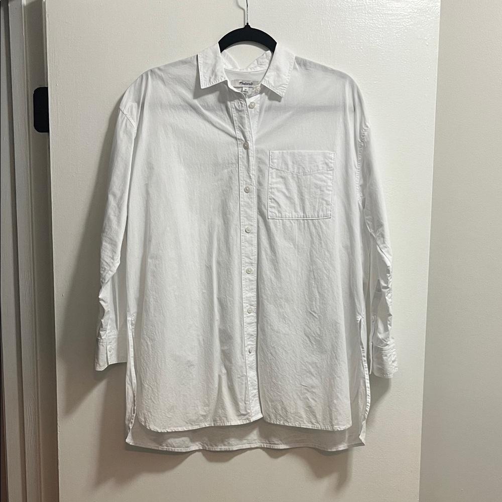 Madewell Oversized White Casual Button-Down Shirt